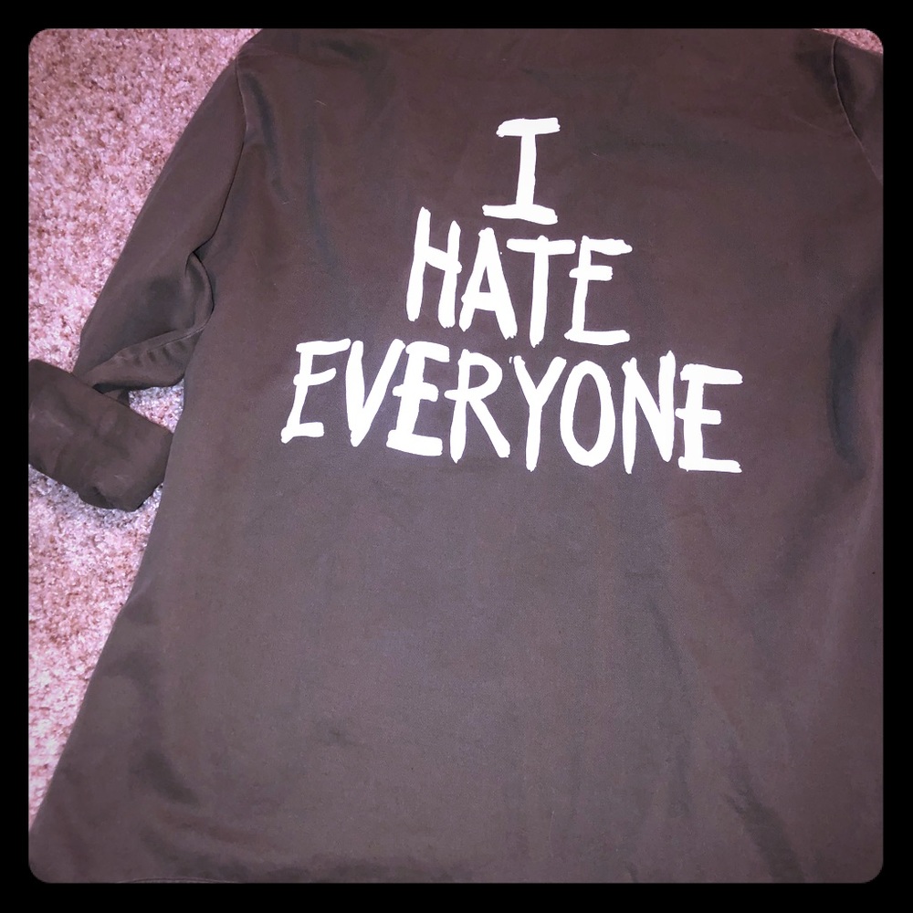 Jac Vanek Army green I hate everyone jacket medium
